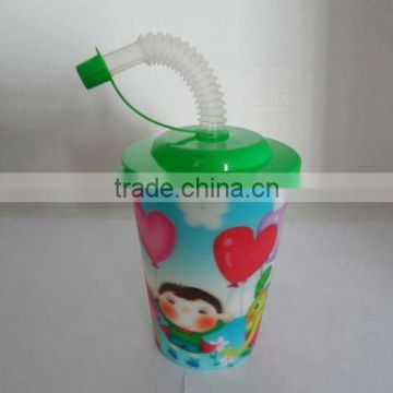 250ml Plastic 3D Promotional straw cup