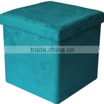 stronger!! Blue suede foldable storage stool