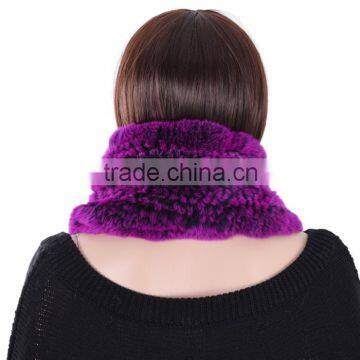 Rex Rabbit Knitted Fur Scarf Winter Fur Scarf Hand Knit Fur Scarf KZ160045 Quality Choice photo-3