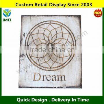 dream catcher funky shabby plaque wood painted sign art genias art 5.5" x 6.5" YM3-201