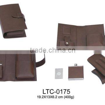 OEM leather cigar case gift set