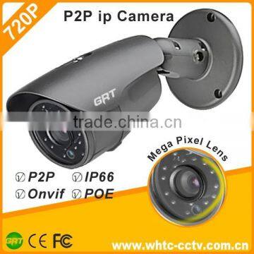 720P 1.0MP Bullet Outdoor IR Waterproof POE ip cam