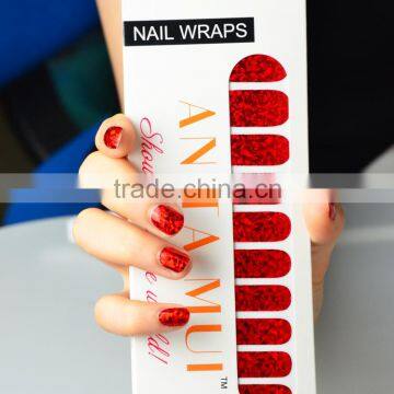 Halloween dongguan shining bloody red nail art strip for party waterproof nail arts design glossy metallic nail sticker factory                        
                                                Quality Choice