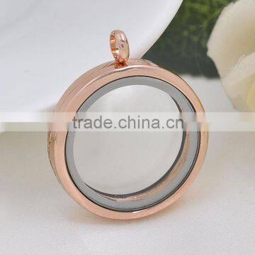 30*22mm Rose Gold Round Floating Metal Locket