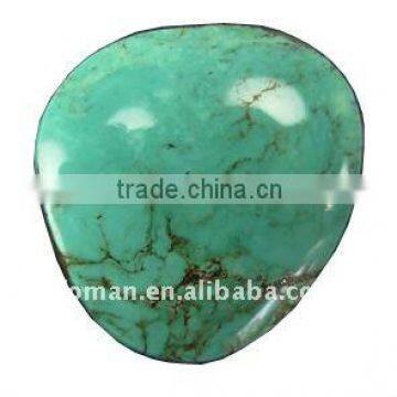 25x22mm pebble natural blue turquoise cabochon