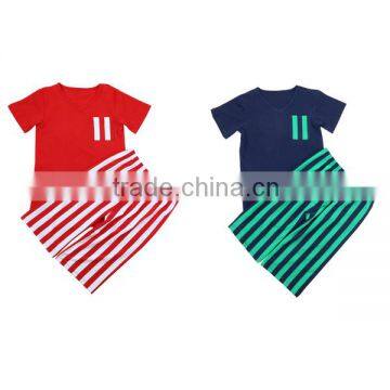 KAIYO newest design fashion kids summer 2016 baby boys clothing set 2 pcs clothes V neckline top with stripe shorts