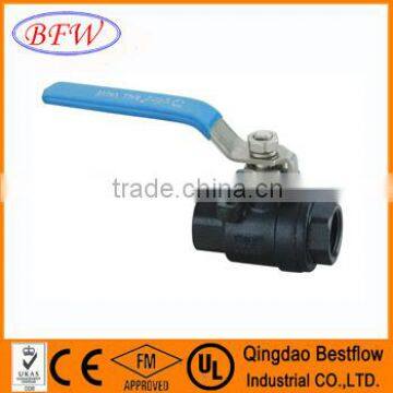 ANSI WCB threaded 2pcs ball valve with lock