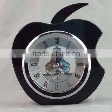 Decorative crystal apple clock for business gift or home decoration