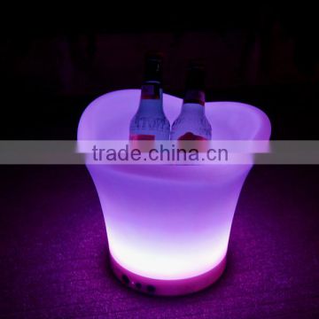 2015 bar use colorful clear plastic LED ice bucket with remote control