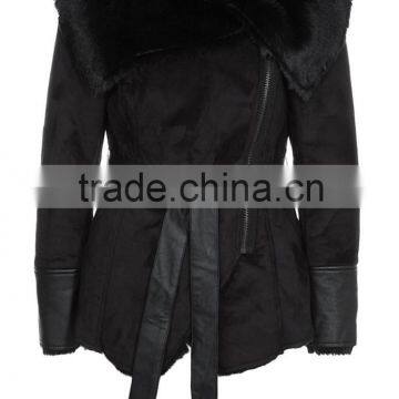 leather coat - black