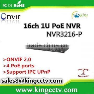 16ch 1080p nvr embedded nvr h.264 1U PoE network cctv nvr NVR3216-P