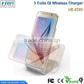 3 coil For all Phones Charging Qi Wireless Charger Stand