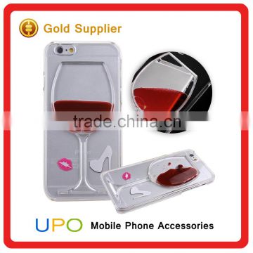 [UPO] 3D Transparent Hard Liquid wine glass mobile Phone Case for iPhone 6s