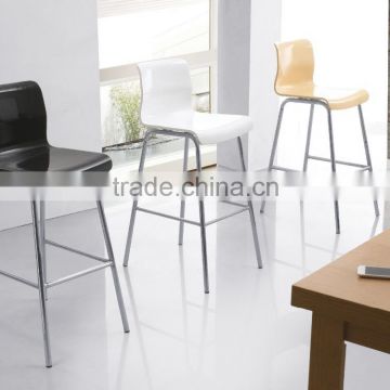 Hot Sale Modern Natural Ply-Wood Colorful Bar Stools with Simple Design