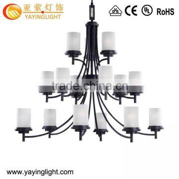 Nordic American country glass chandelier,wrought iron chandelier Retro bedroom living room lamp creative restaurant lighting