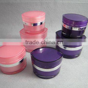 colorful cosmetic cream jar & skin cream with eye shape