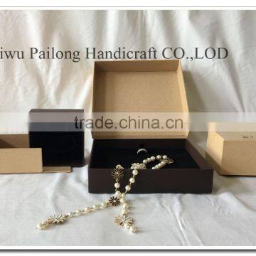 Decorative rigid cardboard paper packing jewlery box wrapping leathter