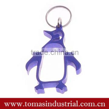 Novelty design bottle opener metal custom penguin keychain