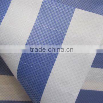 Strip Style Both Sides Coated Fabric With PE/ PE Tarpaulin photo-2