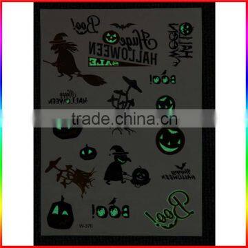 Personalized paper halloween tattoo fluorescence night glow in the dark luminous