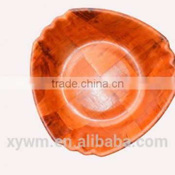 Peach shape of woven wooden plate and dish