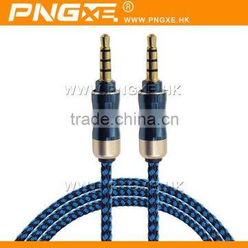 wholesale new design car audio aux 3.5mm braided cable