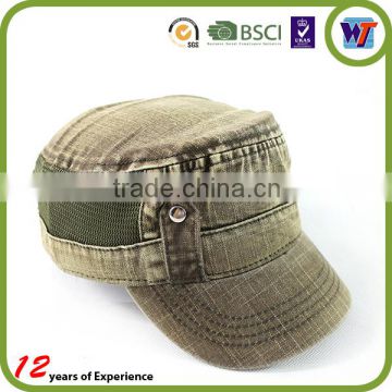 Earth Toned Colors Cool Adjustable Vintage Flat Top Military Cap