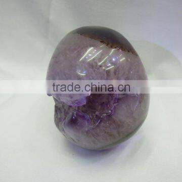 Amethyst Rock Head Crystal Skull / Hand Carved Amethyst Crystal Skull Wholesale photo-5
