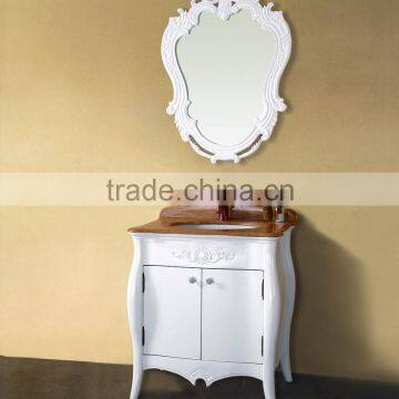 WTS-145 Luxury Modern Design Petite Black Solid Wood Corner Bathroom Vanity Cabinets photo-2