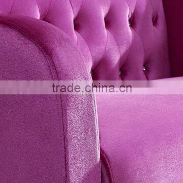 Wing Back Style Velvet Booth Wooden Frame Button Tufted Restaurant Banquette Seating for Sale photo-4