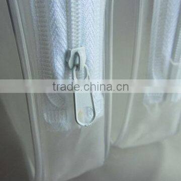 White Frosted Zipper Closure Transparent Clear Pvc Cosmetic Bag photo-3