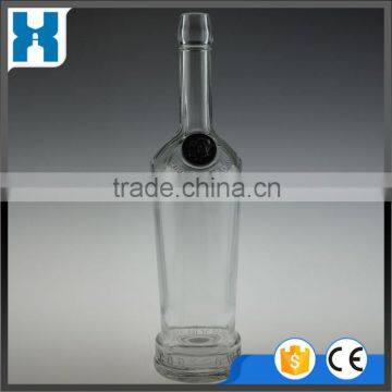 LONG NECK CLEAR GLASS BOTTLE FOR LIQUOR 750ML