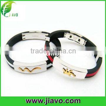 Factory direct sale mens stainless steel silicone bracelets