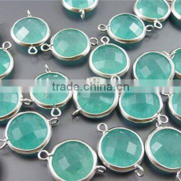 2 Faceted Amazonite Bezel Set Stones Crystal Jewelry Findings&components photo-4