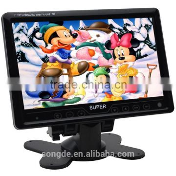 Portable 7 tft lcd car monitor supporting CATV and read sd/ms/mmc