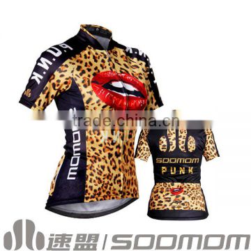 2014 Soomom New Style Women Sublimation Printing 100% Polyester Cycling Tops Custom Cycling Jerseys Bike Gear Bike Jersey