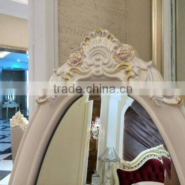White Wood French Full-length Mirror/standing Dressing Mirror photo-2