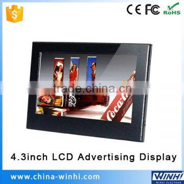 Auto-play time switch 4.3 inch tft lcd module mini video players small lcd screen