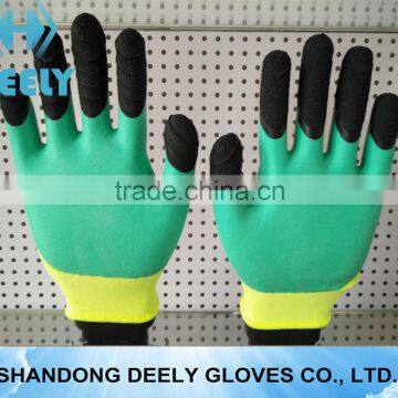 cotton shell double dipped latex coated gloves anti slip latex coated gloves