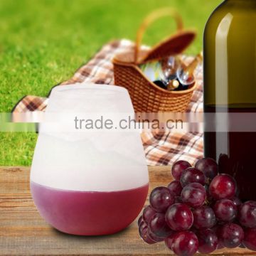 Transparent eco-friendly food grade silicone red wine drinking cup for travel