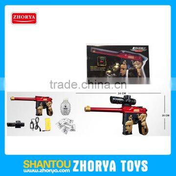 Zhorya hot selling cool red color BO water bullet gun toy BO gun toy for boys