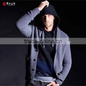 Erdos Men Hoody Black Cashmere Sweater photo-3