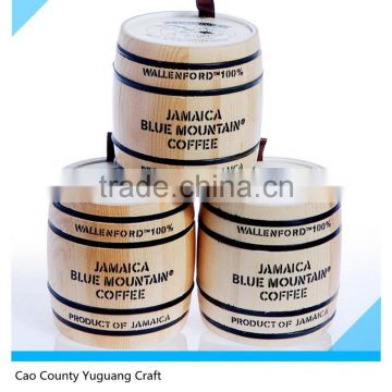 Natural Color Coffee Bean Packaging Wood Barrel