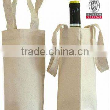 Single bottle canvas wine totes