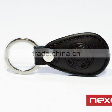 Access Control Round Metal Chain 125Khz TK4100 Leather Keyfob