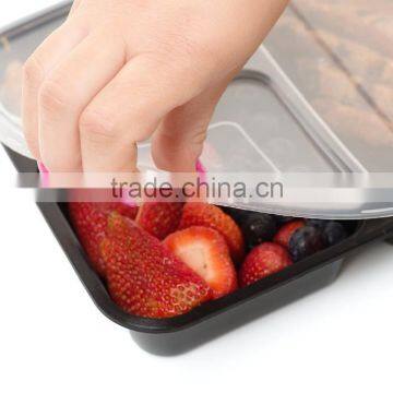 Microwave Safe Food Container Lid 3 Divided Plastic Lunch Box photo-3