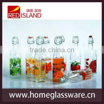 Classic High quality 1L glass beverage bottles with Clip wholesale