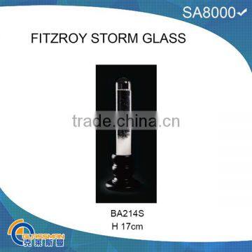 BA214S FITZROY STORM GLASS WITH SMALL BLACK WOOD BASE