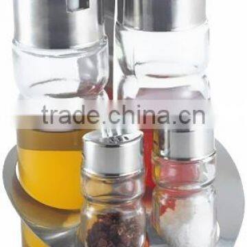 Kitchen 4 Pieces Stainless Steel Cover Glass Bottle Spice Jar photo-4