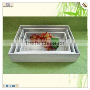 Cheap Antique Colorful Carving Set Paulownia Wood Tray photo-2